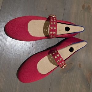 Rothy's Vibrant Red Mary Jane Flats